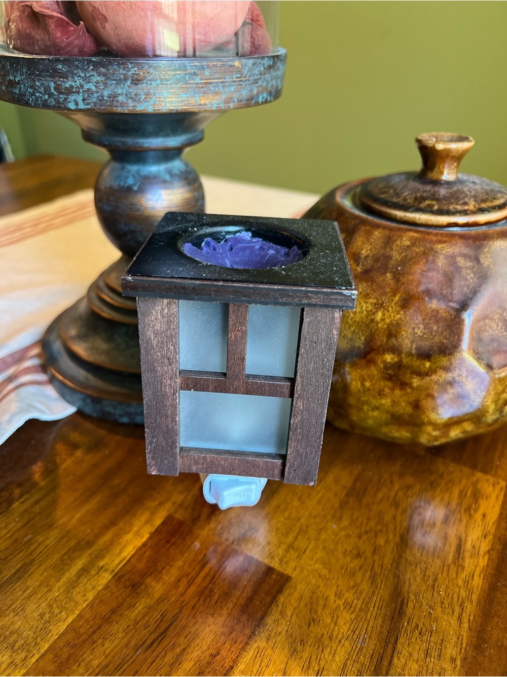 Wood Grain Light Up Plug-In Wax Warmer